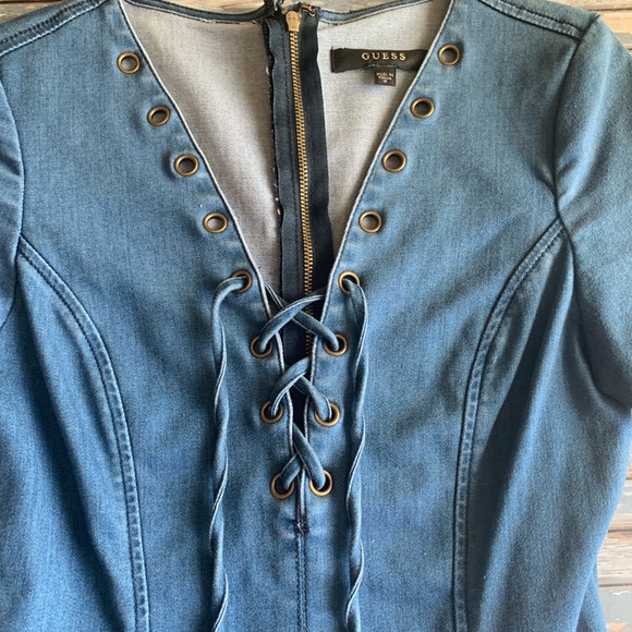 Guess shaylay denim push up lace up dress - Picture 4 of 8